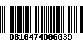 Código de Barras 0810474006039