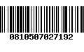 Código de Barras 0810507027192