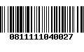 Código de Barras 0811111040027