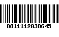 Código de Barras 0811112030645