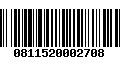 Código de Barras 0811520002708