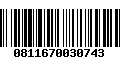 Código de Barras 0811670030743