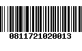 Código de Barras 0811721020013