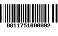 Código de Barras 0811751000092