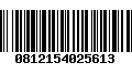 Código de Barras 0812154025613