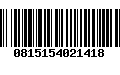 Código de Barras 0815154021418