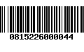 Código de Barras 0815226000044