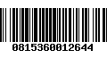 Código de Barras 0815360012644