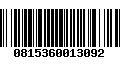 Código de Barras 0815360013092