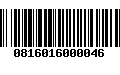 Código de Barras 0816016000046