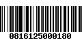 Código de Barras 0816125000180