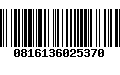 Código de Barras 0816136025370