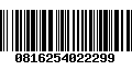 Código de Barras 0816254022299