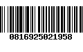 Código de Barras 0816925021958