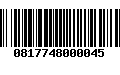 Código de Barras 0817748000045