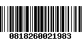 Código de Barras 0818260021983