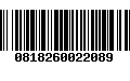 Código de Barras 0818260022089