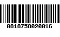 Código de Barras 0818758020016