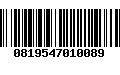 Código de Barras 0819547010089