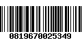 Código de Barras 0819670025349