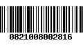 Código de Barras 0821008002816