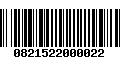 Código de Barras 0821522000022