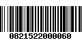 Código de Barras 0821522000060