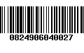 Código de Barras 0824906040027