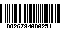 Código de Barras 0826794000251