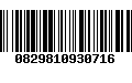 Código de Barras 0829810930716