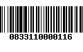 Código de Barras 0833110000116