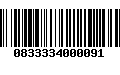 Código de Barras 0833334000091