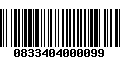 Código de Barras 0833404000099