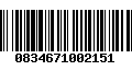 Código de Barras 0834671002151
