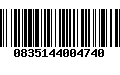 Código de Barras 0835144004740