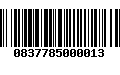 Código de Barras 0837785000013