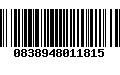 Código de Barras 0838948011815