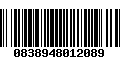Código de Barras 0838948012089