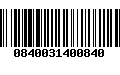 Código de Barras 0840031400840