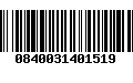 Código de Barras 0840031401519