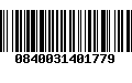 Código de Barras 0840031401779