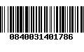 Código de Barras 0840031401786