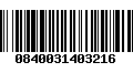 Código de Barras 0840031403216