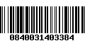 Código de Barras 0840031403384