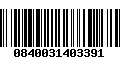 Código de Barras 0840031403391