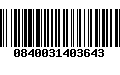 Código de Barras 0840031403643