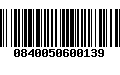 Código de Barras 0840050600139