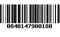 Código de Barras 0840147900180