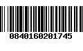 Código de Barras 0840160201745