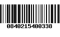 Código de Barras 0840215400338